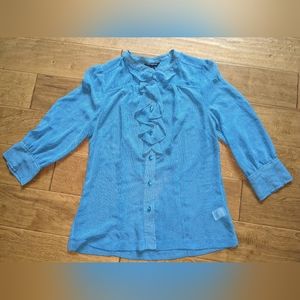 Banana Republic ruffle front button up blouse
